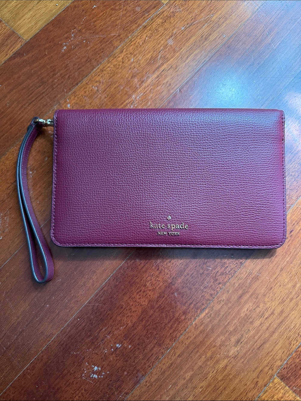 kate spade Burgundy Leather Wristlet